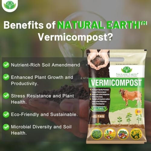 NATURAL EARTH® 5 KG - TRUSTED Organic Vermicompost For Plants | Treated with Panchagavya-Based Bacteria Culture | Plant Growth Booster | Organic Compost For Home Plants - Image 4