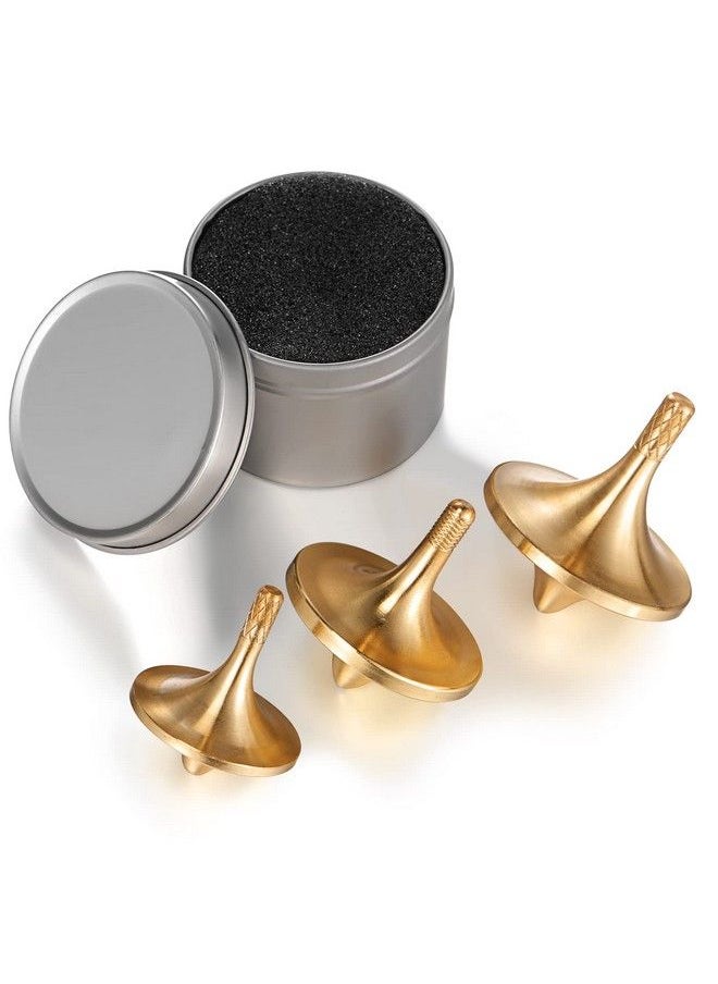 Hanaive - 3 Pcs Metal Fidget Spinners For Adults Brass Spinner Top Precision Gyroscope Desk Fidget Toy For Teens Kill Time Rotate Long Time Over 5 Minutes 3 Sizes S M L - Image 1