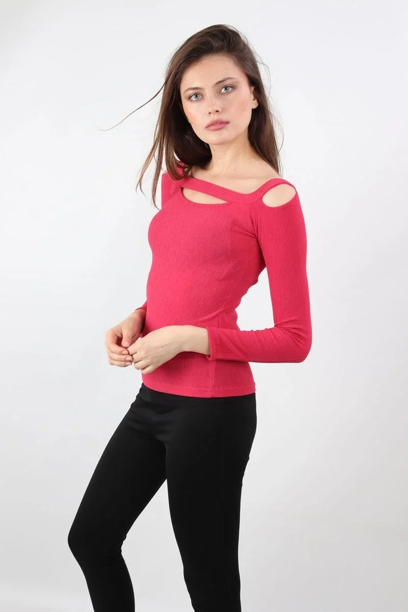 الكسندر جاردي Shoulder Detail Long Sleeve T-Shirt (B20-159600)