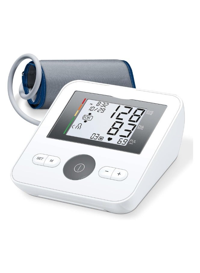 Generic Automatic Upper Arm Blood Pressure Monitor with Adjustable Cuff, 120 Memory Sets, Irregular Heart Rate Detection, and Storage Bag