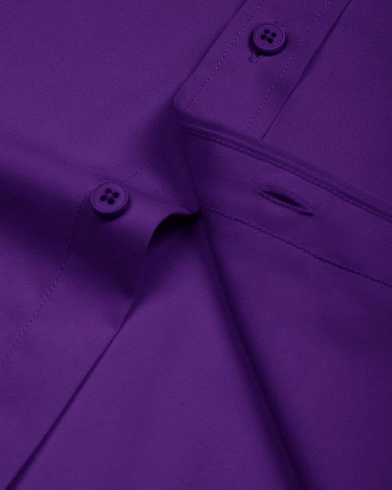 Lusead Mens Dress Shirts Purple Stretch Long Sleeve Cotton Formal Wrinkle Free Business Casual Button Up Shirt for Prom Party - Image 5