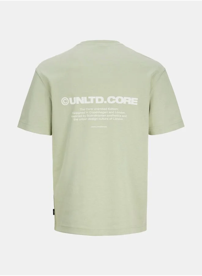 جاك اند جونز Aero Print Crew Neck Relaxed Fit T-Shirt