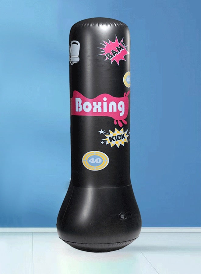 DUNISO عمود ملاكمة قابل للنفخ، حقيبة ملاكمة قابلة للنفخ بارتفاع 160 سم، حقيبة ملاكمة قائمة بذاتها، حقيبة ملاكمة للأطفال والبالغين، لممارسة الكاراتيه، تدريب الملاكمة في المنزل مع ارتداد فوري لتخفيف التوتر - Image 5