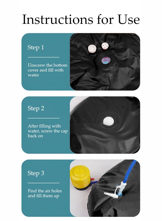 DUNISO عمود ملاكمة قابل للنفخ، حقيبة ملاكمة قابلة للنفخ بارتفاع 160 سم، حقيبة ملاكمة قائمة بذاتها، حقيبة ملاكمة للأطفال والبالغين، لممارسة الكاراتيه، تدريب الملاكمة في المنزل مع ارتداد فوري لتخفيف التوتر - Image 3