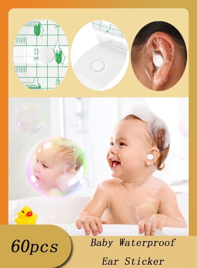 Vinnatsu Waterproof Ear Stickers - 60pcs BabyWaterproof Ear Protector Cover - Newborn Earmuffs for Swimming, Showering, Surfing, Snorkelling and Other Water Sports for Adults and Children - Image 1