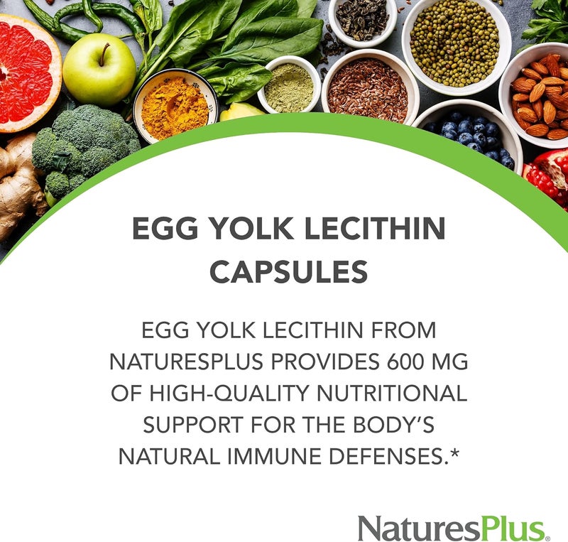 Nature's Plus Natures Plus - Egg Yolk Lecithin 600 Mg. 90 Vegetarian Capsules - Image 3