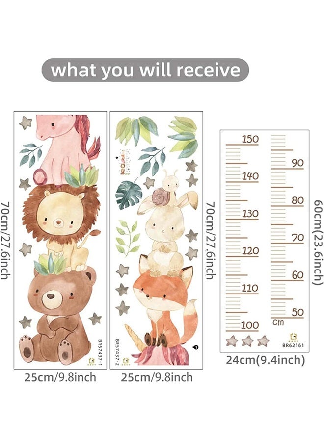 AGREON مخطط ارتفاع الأطفال على الحائط، ديكور حائط لغرفة النوم برسوم كرتونية، ملصقات مخطط ارتفاع لطيفة، ملصقات قياس الارتفاع لغرفة نوم الأطفال، غرفة لعب toddlers، ديكورات حائط لمرحلة رياض الأطفال - Image 2