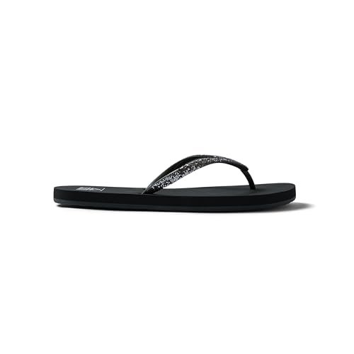 Reef Stargazer Womens Beach Flip Flop, Super Lightweight and Soft Footbed, Thin Glitter Strap, Shadow, 8 - Image 5