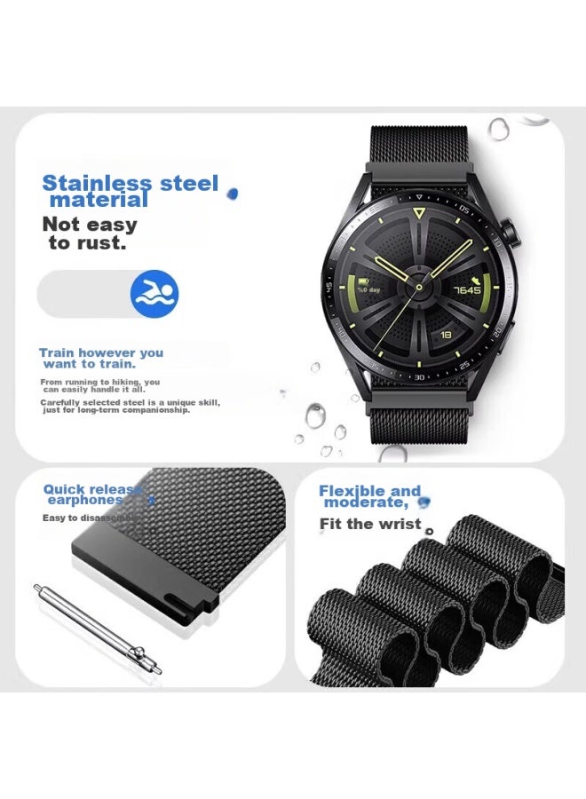 Chensong Compatible With Xiaomi Watch S1/s4/s1pro/s2/s3/s4 Sport, Color Sports Version/color2, Magnetic Milanese Silver Strap - Image 2