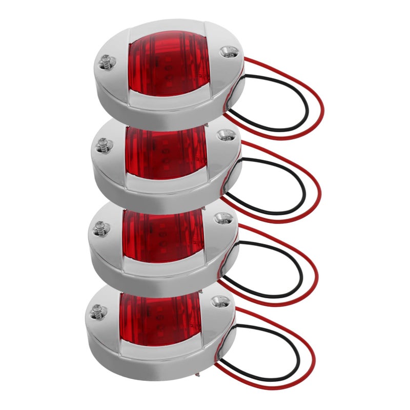 4 Pcs Enhanced Visibility LED Side Marker Lights Weatherproof For Truck Trailer Vehicles - Image 2