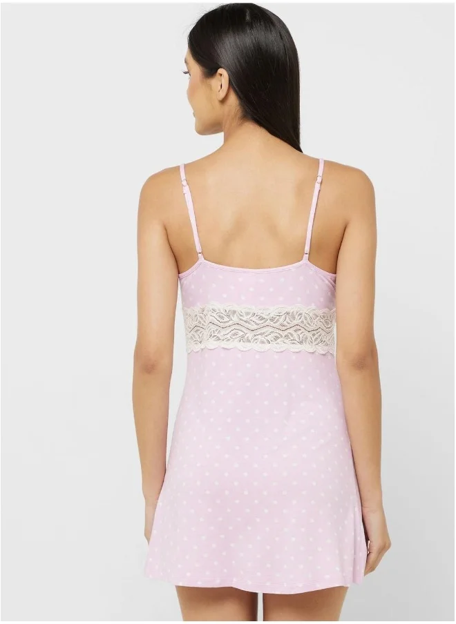 Isla & Evie Strap Lace Detail Nightie