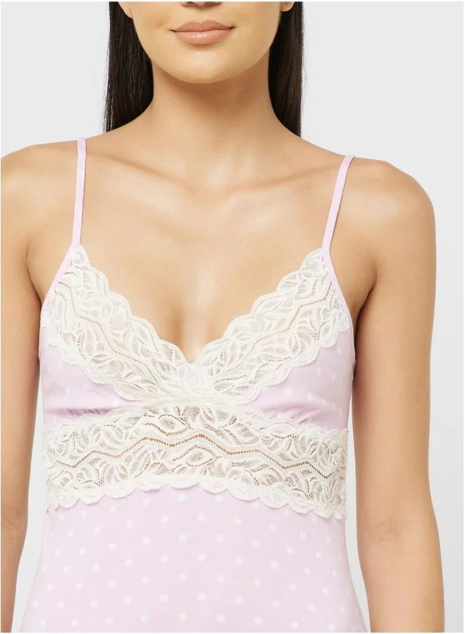 Isla & Evie Strap Lace Detail Nightie