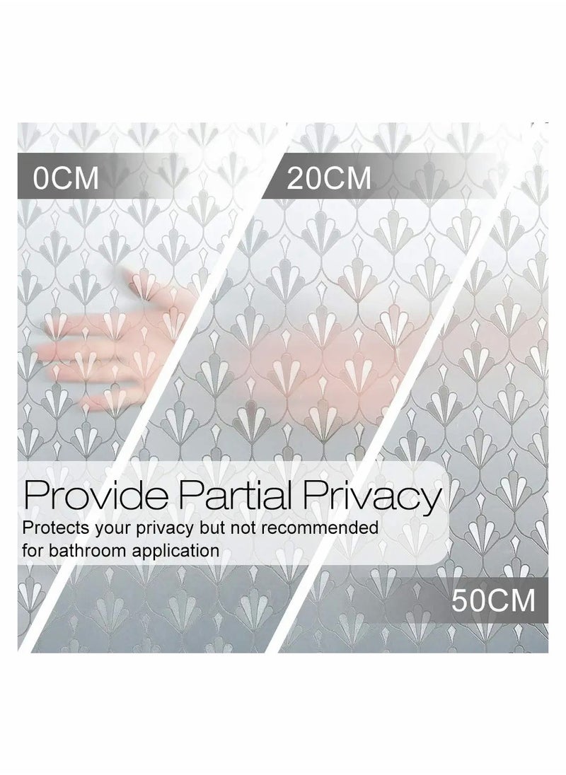 SYOSI Privacy Window Film, Non Adhesive Frosted Glass Film Sun Blocking Window Sticker Self Static Cling Decorative Glass Film for Home Kitchen Living Room, Removable, Reusable, Anti UV (15.7 x 78.7 Inch)  - Image 3