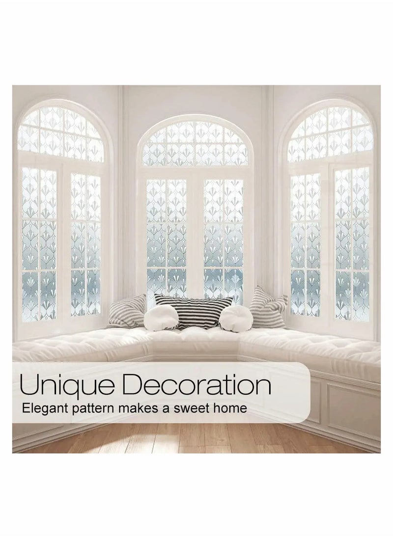 SYOSI Privacy Window Film, Non Adhesive Frosted Glass Film Sun Blocking Window Sticker Self Static Cling Decorative Glass Film for Home Kitchen Living Room, Removable, Reusable, Anti UV (15.7 x 78.7 Inch)  - Image 4