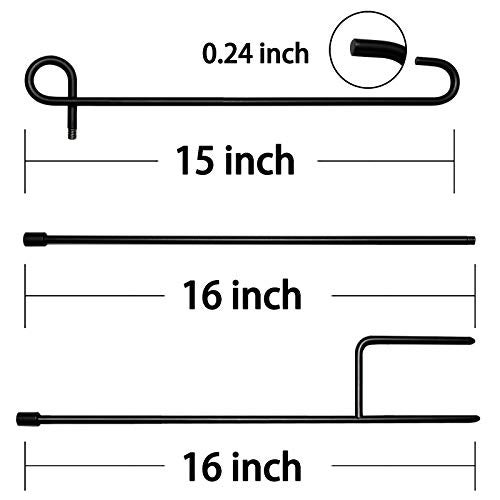 HOOSUN Garden Flag Stand,Premium Garden Flag Holder Pole Metal Powder-Coated Weather-Proof Paint with Graden Flag Clip and Spring Stoppers Without Flag Garden Decorations - Image 4