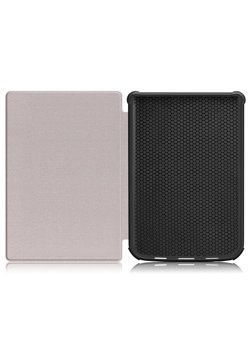 For PocketBook 627/616/632 e-book Case, Translucent Back Three-Fold Stand Protective Cover, Auto Wake/Sleep - Image 2