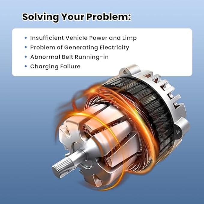 FuseRish 104210-6541, 104210-6540 New Alternator 12V 175A Compatible with Ford Escape 2013-2016 1.6L, Escape 2017-2019 1.5L, Transit Connect 2014-2016 1.6L, 6-Groove Clockwise, Part #: 12884, CJ5T10300DB - Image 5