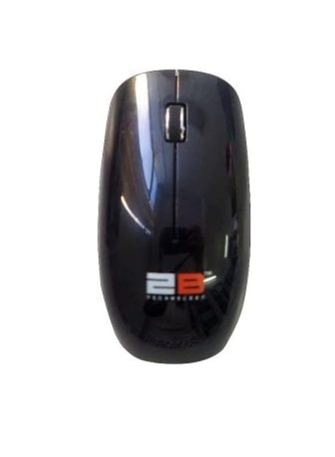 2بي ماوس ضوئي (Mo17B) بسلك تصميم بيانو من توبي - اسود، USB - Image 1