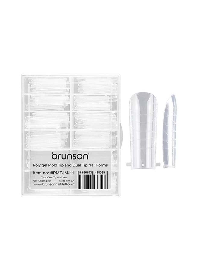 brunson Dual Nail Forms for Poly Extension Gel Pre-shaped False Tips with Scale 120pcs Manicure Tool for Nail Extensions Mold Nail Tips Acrylic Nails False Nails Manicure Tool - Image 1