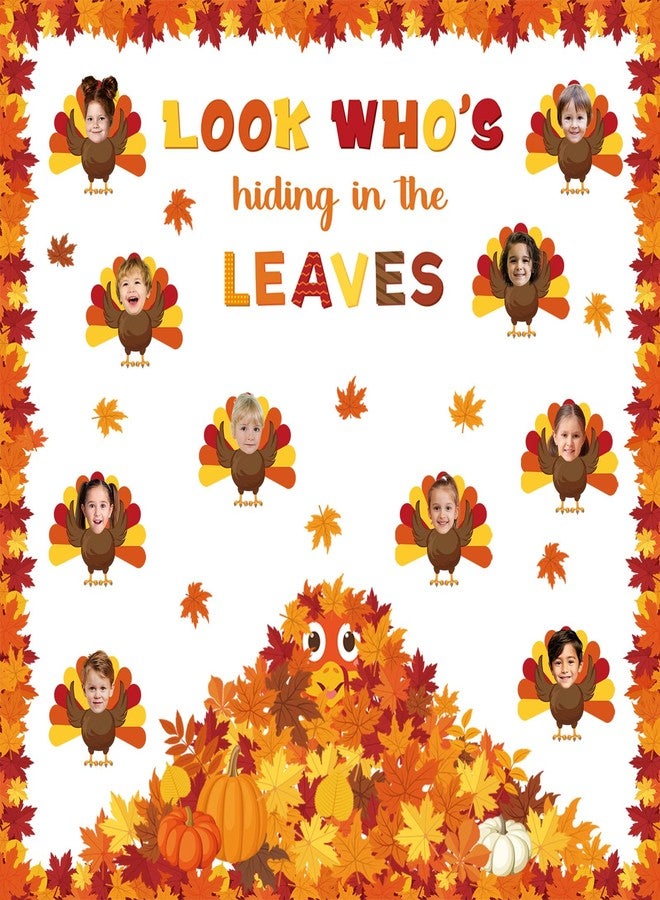 Containlol Fall Thanksgiving Bulletin Board Set Autumn Harvest Classroom Decorations Cutout for Door Wall School Supplies(Colorful,Small Turkey) - Image 1