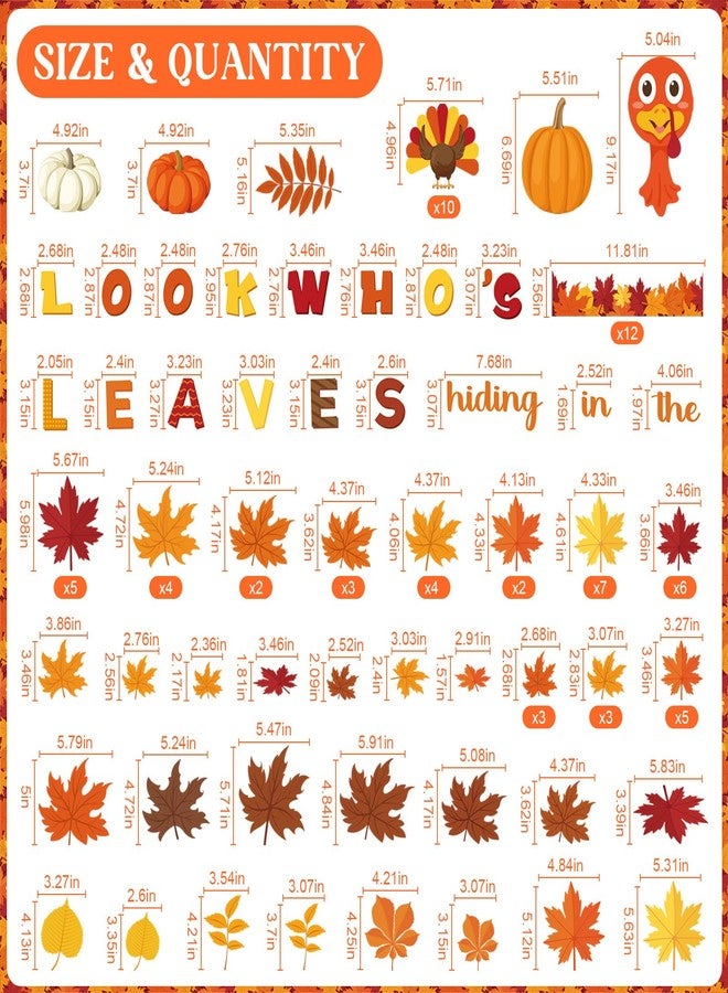 Containlol Fall Thanksgiving Bulletin Board Set Autumn Harvest Classroom Decorations Cutout for Door Wall School Supplies(Colorful,Small Turkey) - Image 2