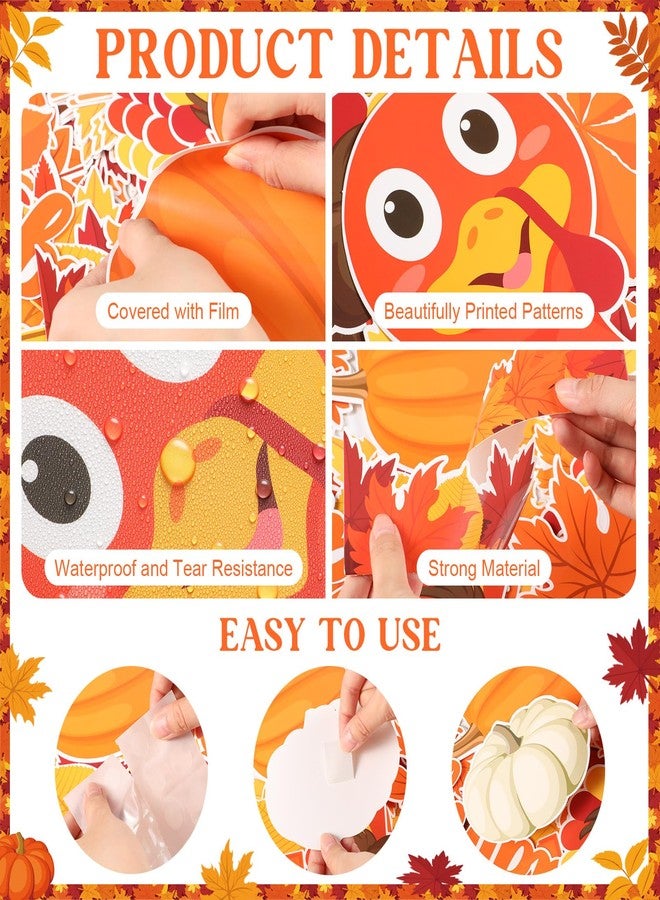 Containlol Fall Thanksgiving Bulletin Board Set Autumn Harvest Classroom Decorations Cutout for Door Wall School Supplies(Colorful,Small Turkey) - Image 3