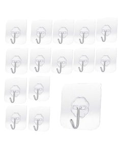 Daytoyz 24 Pack Transparent Adhesive Hooks 33 lb(Max) 15KG Waterproof and Oilproof Reusable Seamless Hooks Heavy Duty Wall Hook for Kitchen Bathroom Office  - Image 2