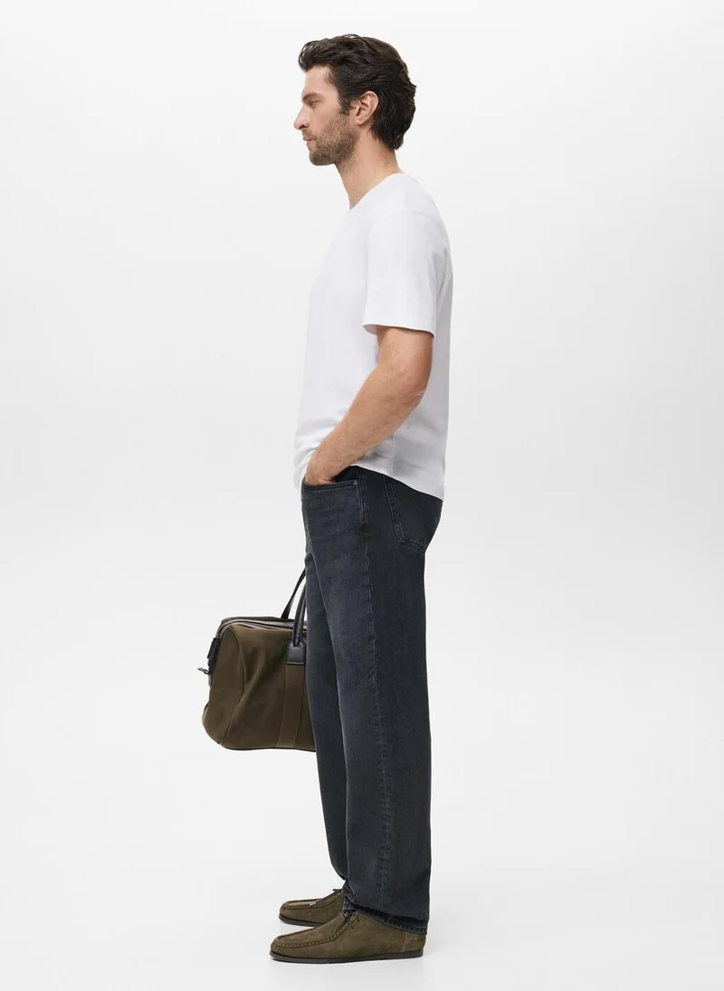 Mango Man  Medium weight regular fit T-shirt for Men | Best Price UAE