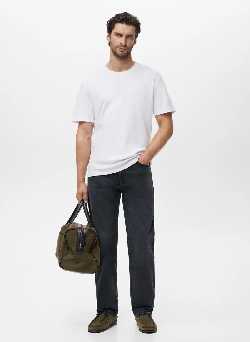 Mango Man  Medium weight regular fit T-shirt for Men | Best Price UAE