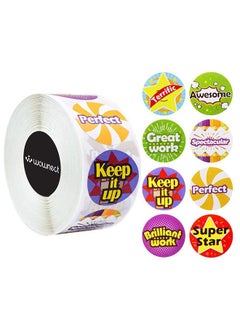Wownect Encouragement Stationary Stickers Round [1inch][500 Pcs Labels] Labels For Envelope Seals Packing Seals cards Gift Boxes Shopping Bags Bouquets Cardboard Decoration  - Image 1