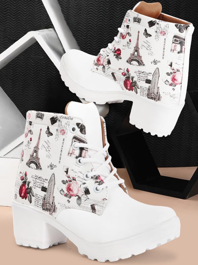 KRAFTER Women's & Girl's Classic Winter Boot -HP-113-White-39 - Image 2