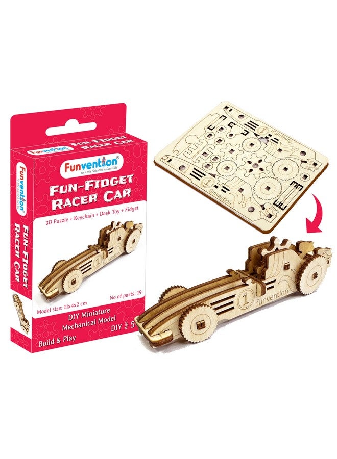 Funvention Birthday Return Gifts (Pack of 12) Fun Fidgets - Racer Car | DIY Miniature Mechanical Models 3D Puzzle Return Favours for Kids Birthday Party 5+ Years Made in India Toys - Image 2