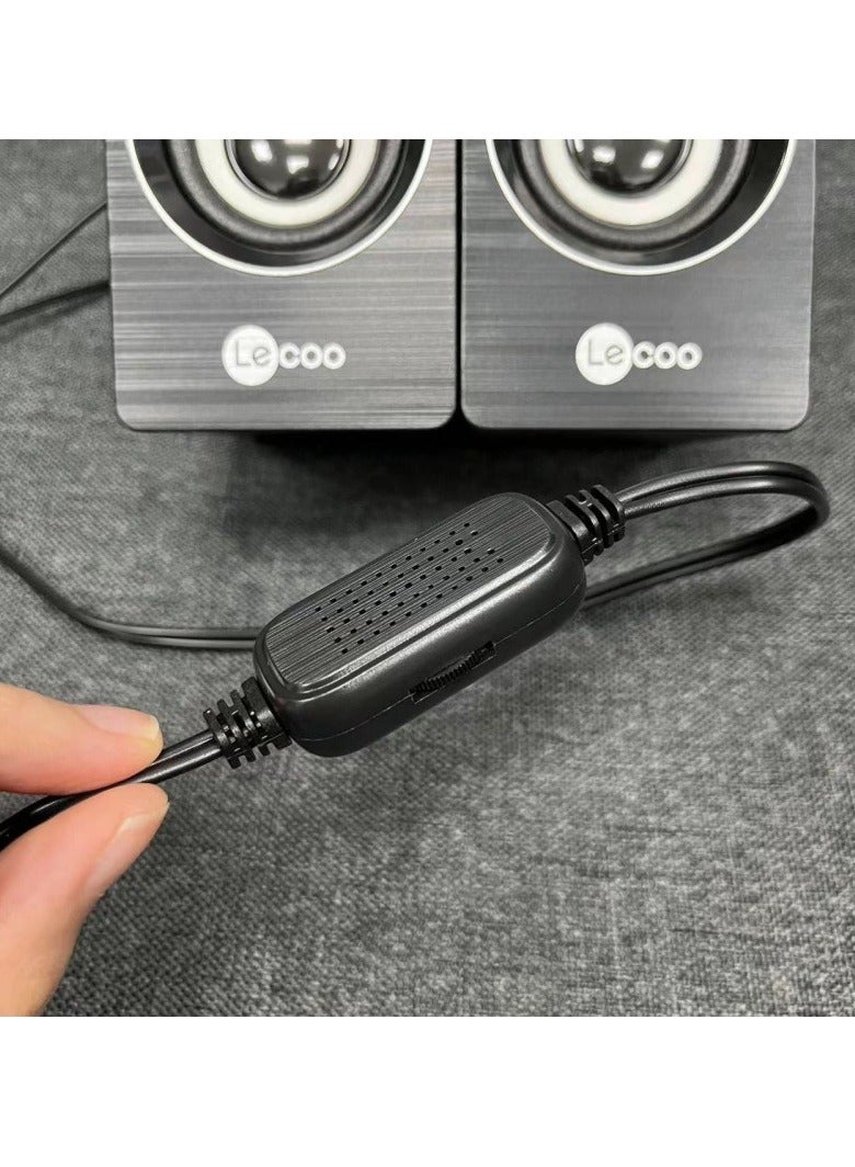 lecoo DS103 Desktop Speakers 6W - 2.0 Channel Stereo - USB Powered + 3.5mm Cable - Image 2