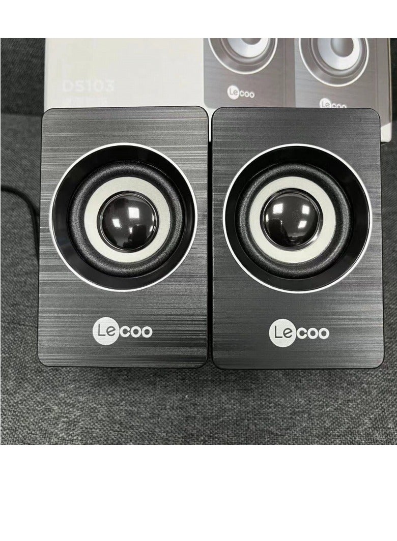 lecoo DS103 Desktop Speakers 6W - 2.0 Channel Stereo - USB Powered + 3.5mm Cable - Image 3