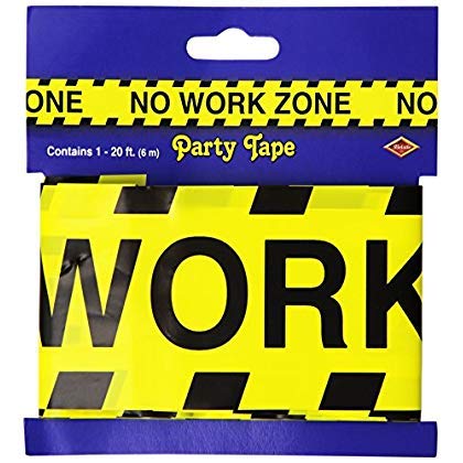 Beistle No Work Zone Party Tape Party Accessory (1 count) (1/Pkg) - Image 2