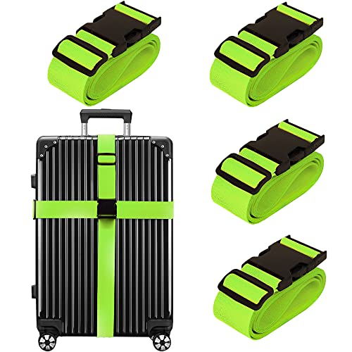 Chelmon Luggage Straps for Suitcases TSA Approved Travel Belt 4 Pack by Chelmon (Green) - Image 1