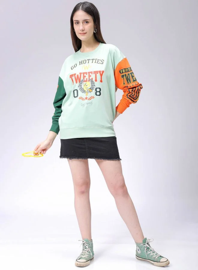 Freehand Women Boxy Fit Looney Tunes Oversized Sweatshirt