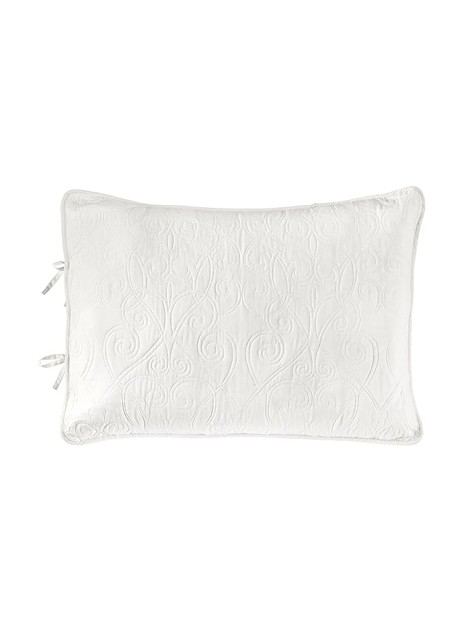 LAURA ASHLEY Felicity Collection Quilt Set 100 Percent Cotton Reversible All Season Bedding With Matching Sham S Pre Washed For Added Softness Queen White - Image 4