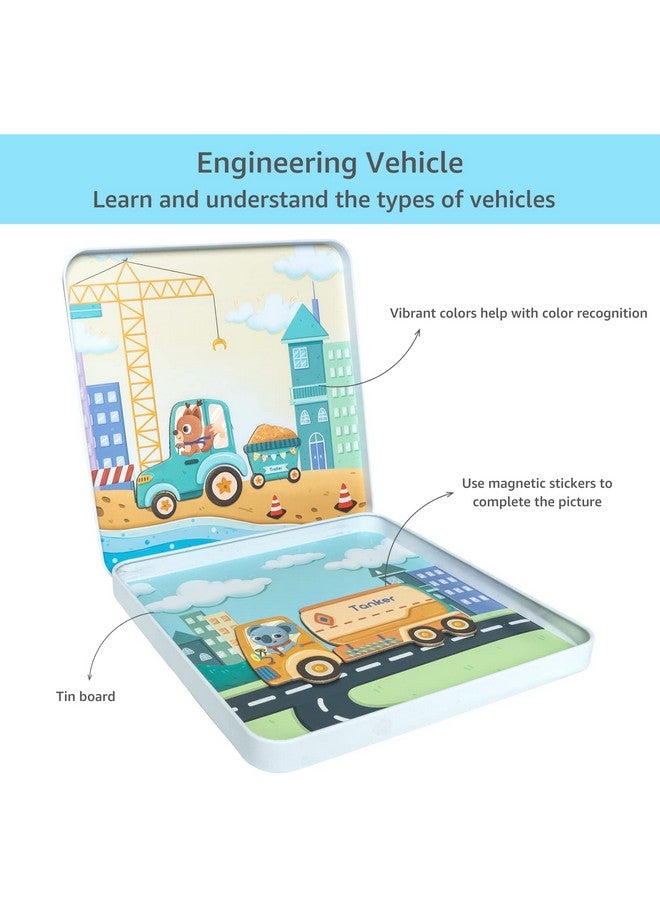 كوبليلو لعبة مكعبات لو - لعبة ملصقات مغناطيسية لمركبة هندسية | ملصقات ثلاثية الأبعاد جذابة وملونة | تعلم عن المركبات والسيارات | لعبة تعليمية مبكرة للأطفال والأولاد والبنات - Image 3
