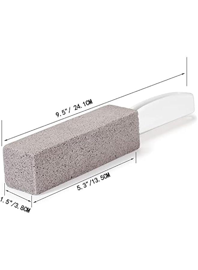 2 Pack Pumice Stone for Bowl Cleaning with Handle, Scouring Stick Removes Hard Water Rings, Calcium Buildup and Rust for Cleaning Toilet, Bathroom, Kitchen Sink, Grill (Gray) - Image 2