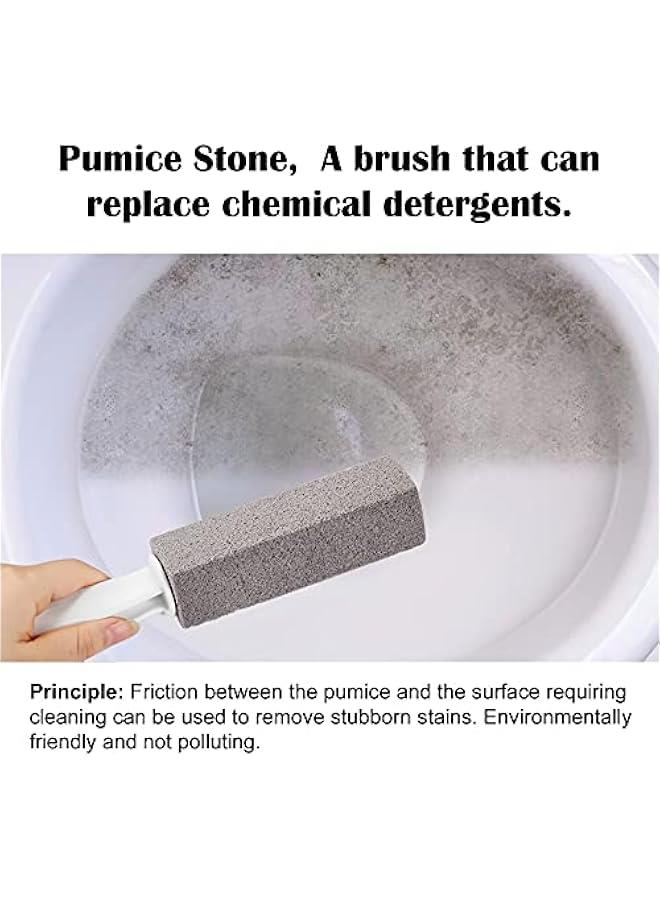 2 Pack Pumice Stone for Bowl Cleaning with Handle, Scouring Stick Removes Hard Water Rings, Calcium Buildup and Rust for Cleaning Toilet, Bathroom, Kitchen Sink, Grill (Gray) - Image 3