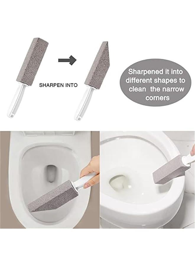 2 Pack Pumice Stone for Bowl Cleaning with Handle, Scouring Stick Removes Hard Water Rings, Calcium Buildup and Rust for Cleaning Toilet, Bathroom, Kitchen Sink, Grill (Gray) - Image 5