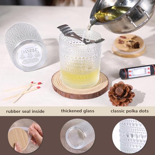 DARJEN 12 Pack Clear Candle Jars for Making Candles- 8 OZ Empty Glass Candle Making Jars with Bamboo Lids and Labels, Candle Making Supplies Candle Containers for Home DIY - Image 3