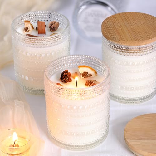 DARJEN 12 Pack Clear Candle Jars for Making Candles- 8 OZ Empty Glass Candle Making Jars with Bamboo Lids and Labels, Candle Making Supplies Candle Containers for Home DIY - Image 5