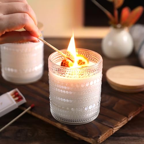 DARJEN 12 Pack Clear Candle Jars for Making Candles- 8 OZ Empty Glass Candle Making Jars with Bamboo Lids and Labels, Candle Making Supplies Candle Containers for Home DIY - Image 4