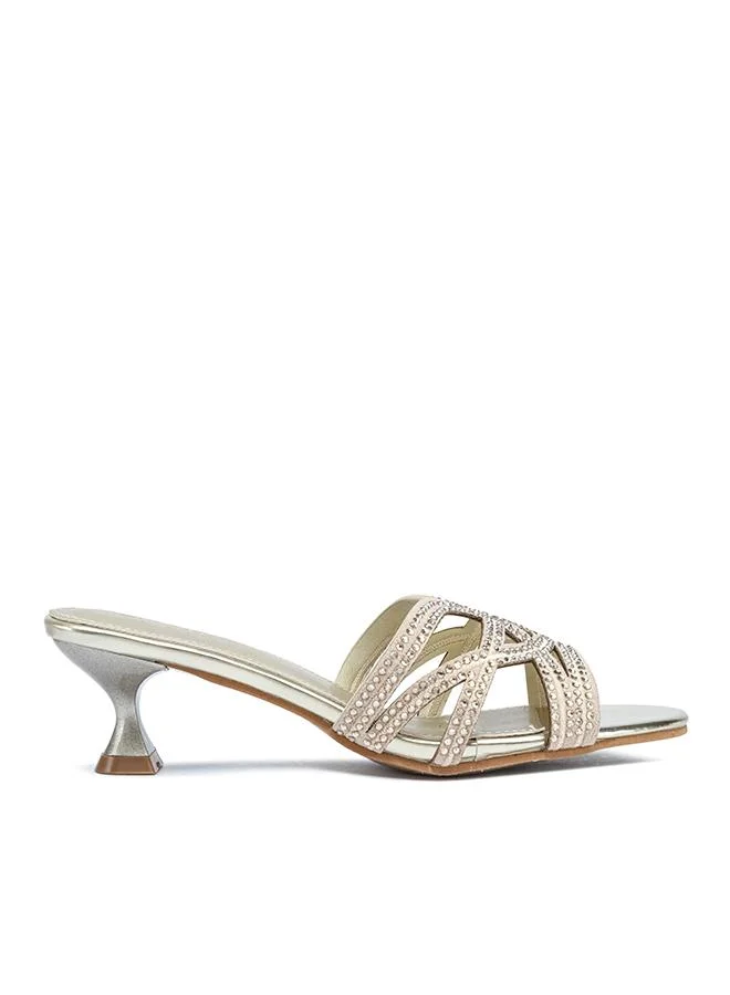 فايور Crystal-Embellished Kitten Heel MY 413