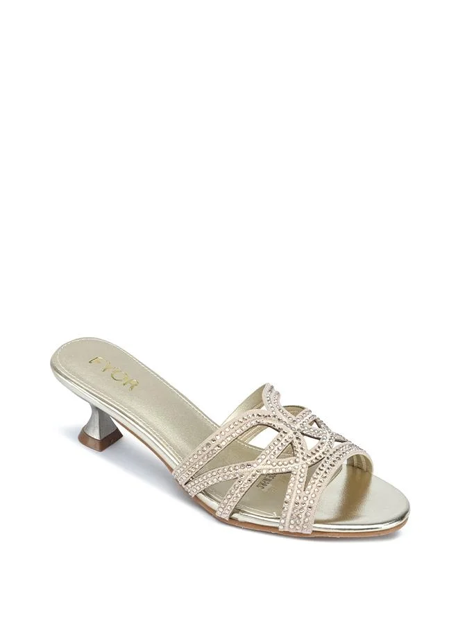 فايور Crystal-Embellished Kitten Heel MY 413