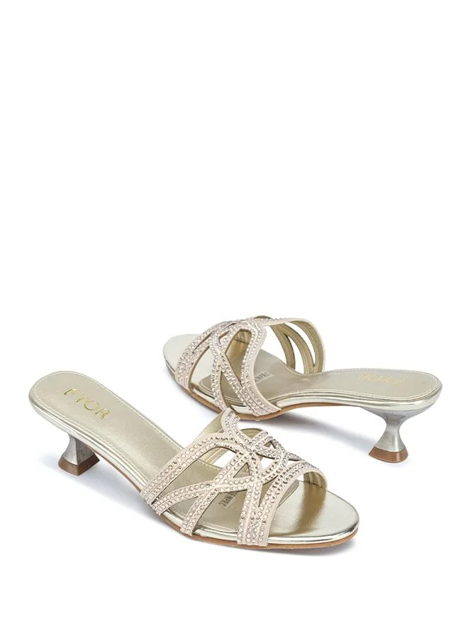 FYOR  Crystal-Embellished Kitten Heel MY 413 for Women | Best Price UAE