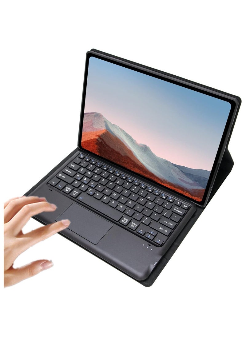Generic - Arabic and English Keyboard Cover Case Compatible with Surface Pro 4/5/6/7, Leather Tablet Protective Cover with Wireless Removable Bluetooth Keyboard u0026 Trackpad Mouse - Image 1