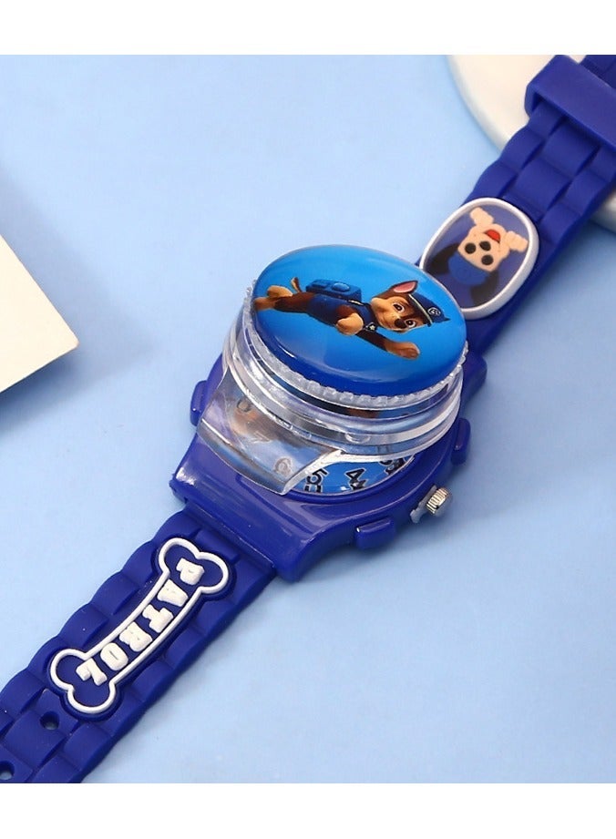 باو بترول Blue PAW Patrol Cartoon Flip Cover Children's Watch (The Cover Can Turn) - Image 3